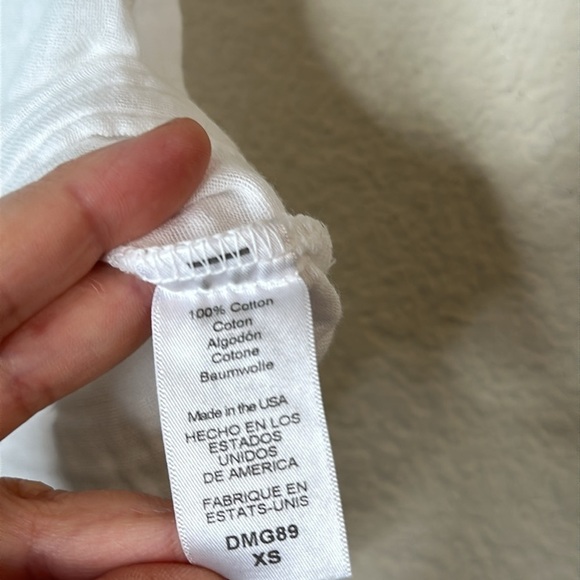 Michel Stars Tess Tie Shirt White Sz XS Double Gauze Button Front Oversized Boxy - Picture 12 of 14